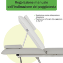 Lettino elettrico ad altezza variabile OPTIMA - Larghezza 68 cm - Grigio