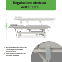 Lettino elettrico ad altezza variabile OPTIMA - Larghezza 68 cm - Grigio