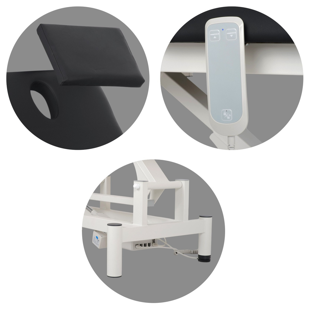 Lettino elettrico ad altezza variabile OPTIMA - Larghezza 68 cm - Nero