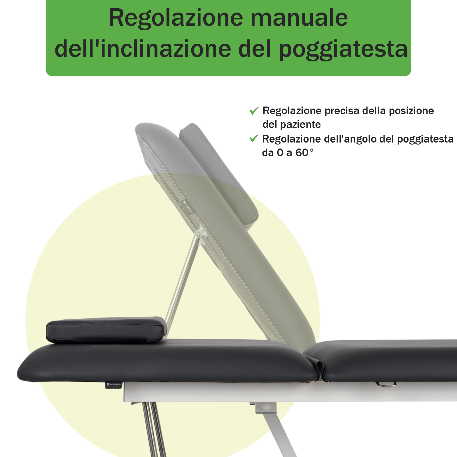 Lettino elettrico ad altezza variabile OPTIMA - Larghezza 68 cm - Nero