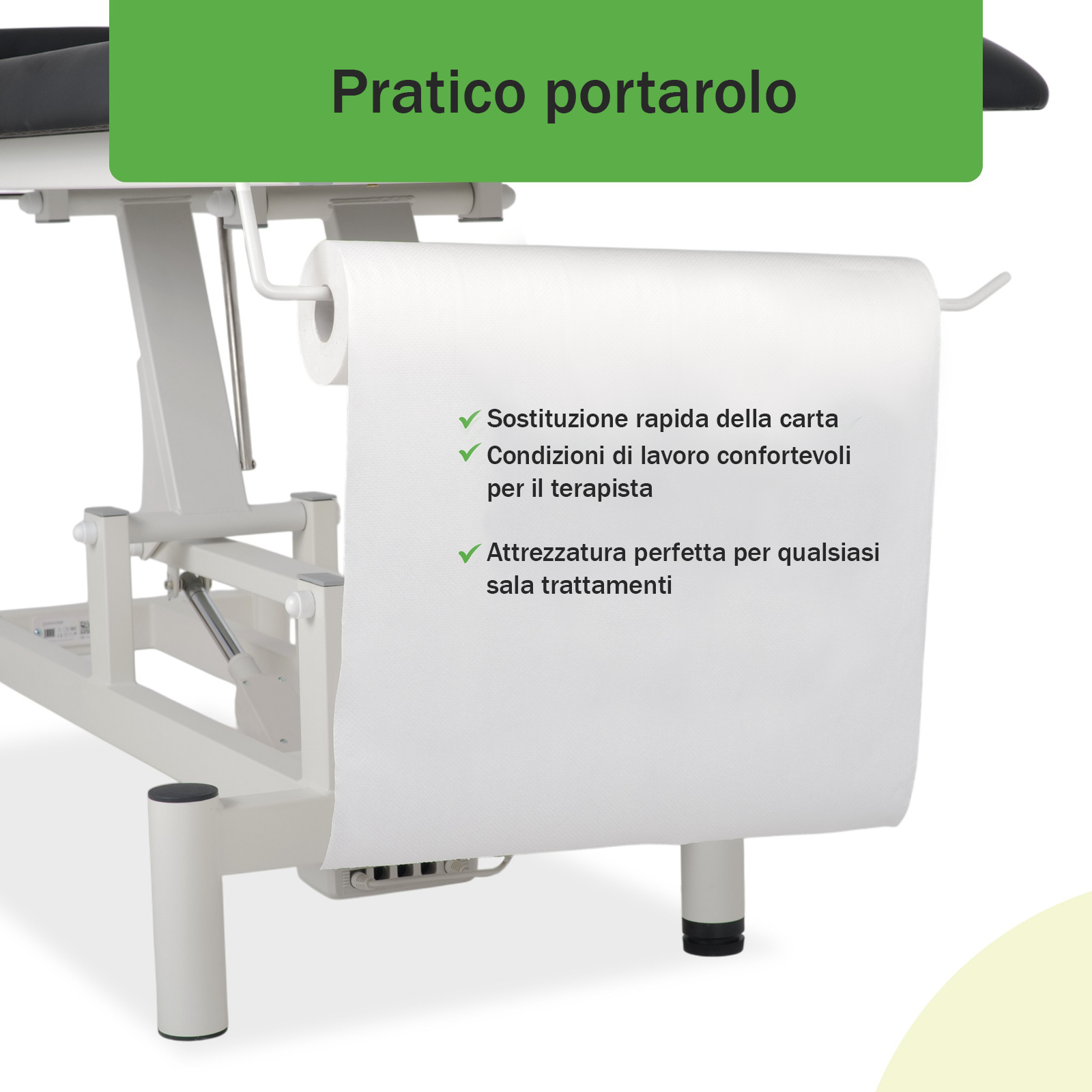 Lettino elettrico ad altezza variabile OPTIMA - Larghezza 68 cm - Nero