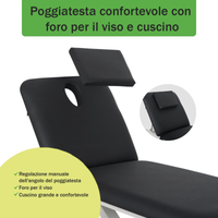 Lettino elettrico ad altezza variabile OPTIMA - Larghezza 68 cm - Nero