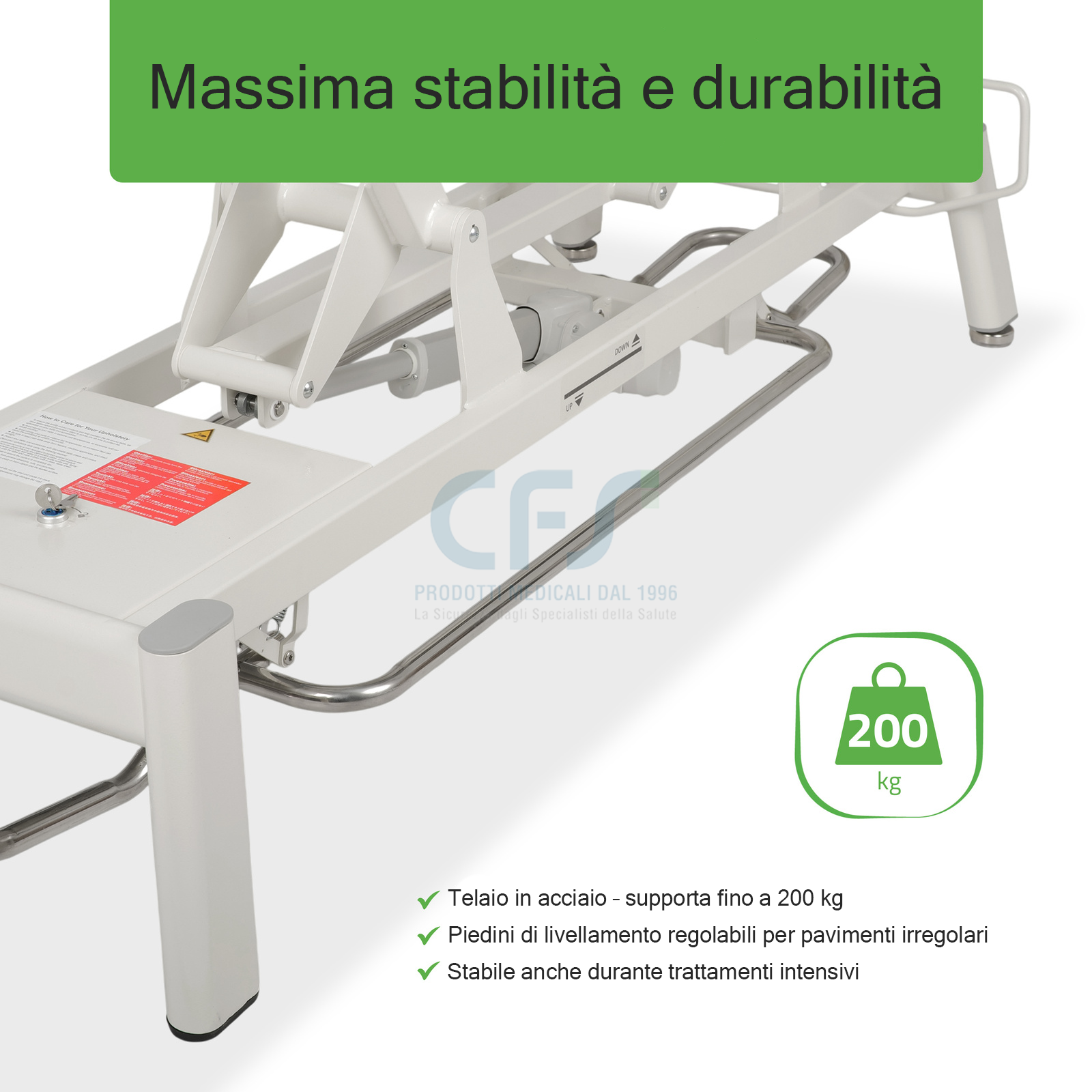 Lettino elettrico ad altezza variabile PROXIMA V2 ERGO - Larghezza 68 cm