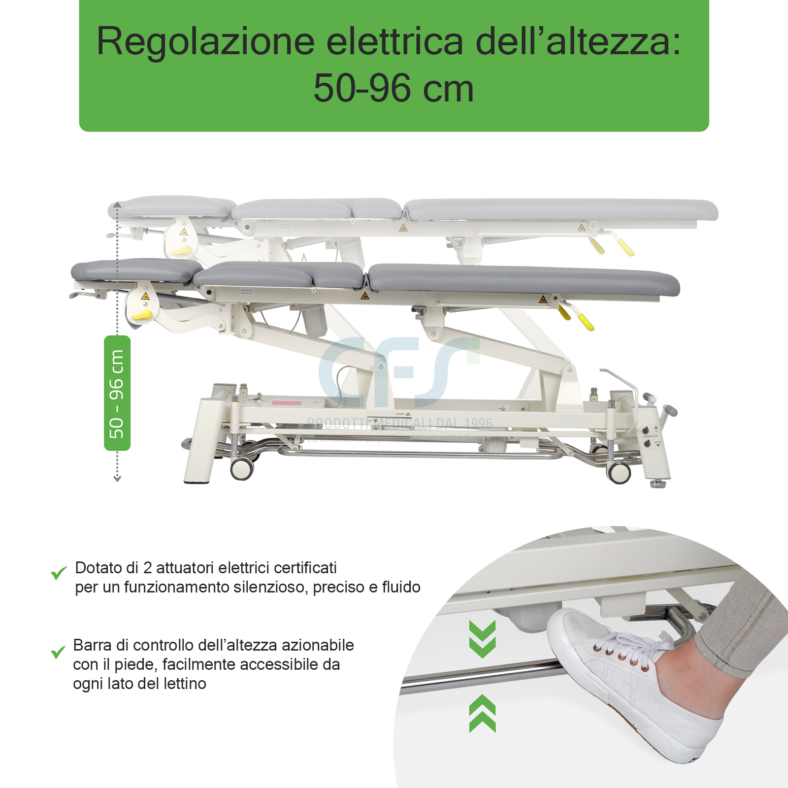 Lettino elettrico ad altezza variabile PROXIMA X7 - Larghezza 68 cm