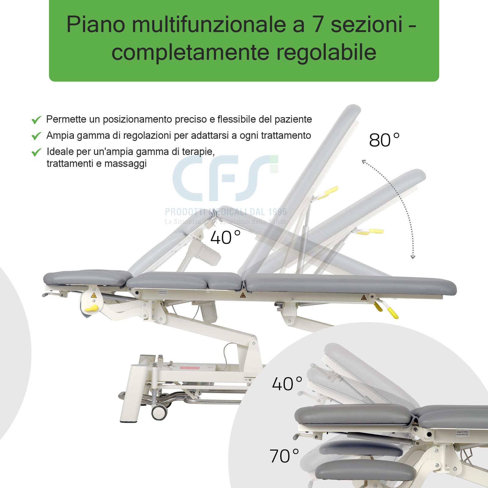 Lettino elettrico ad altezza variabile PROXIMA X7 - Larghezza 68 cm
