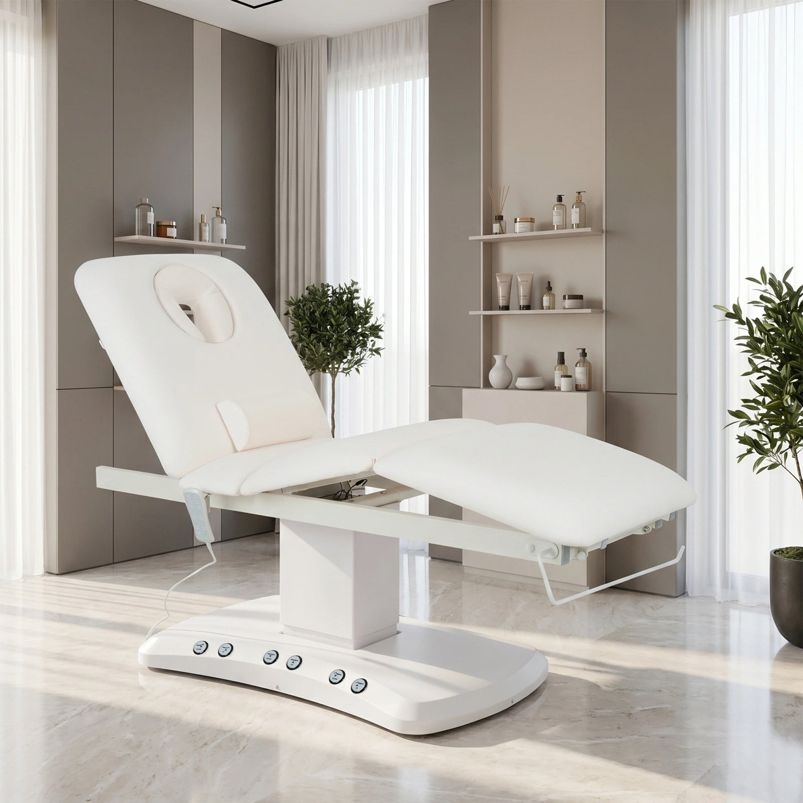 Lettino elettrico riscaldato ad altezza variabile Serenity ERGO 4 - Larghezza 68 cm - Bianco