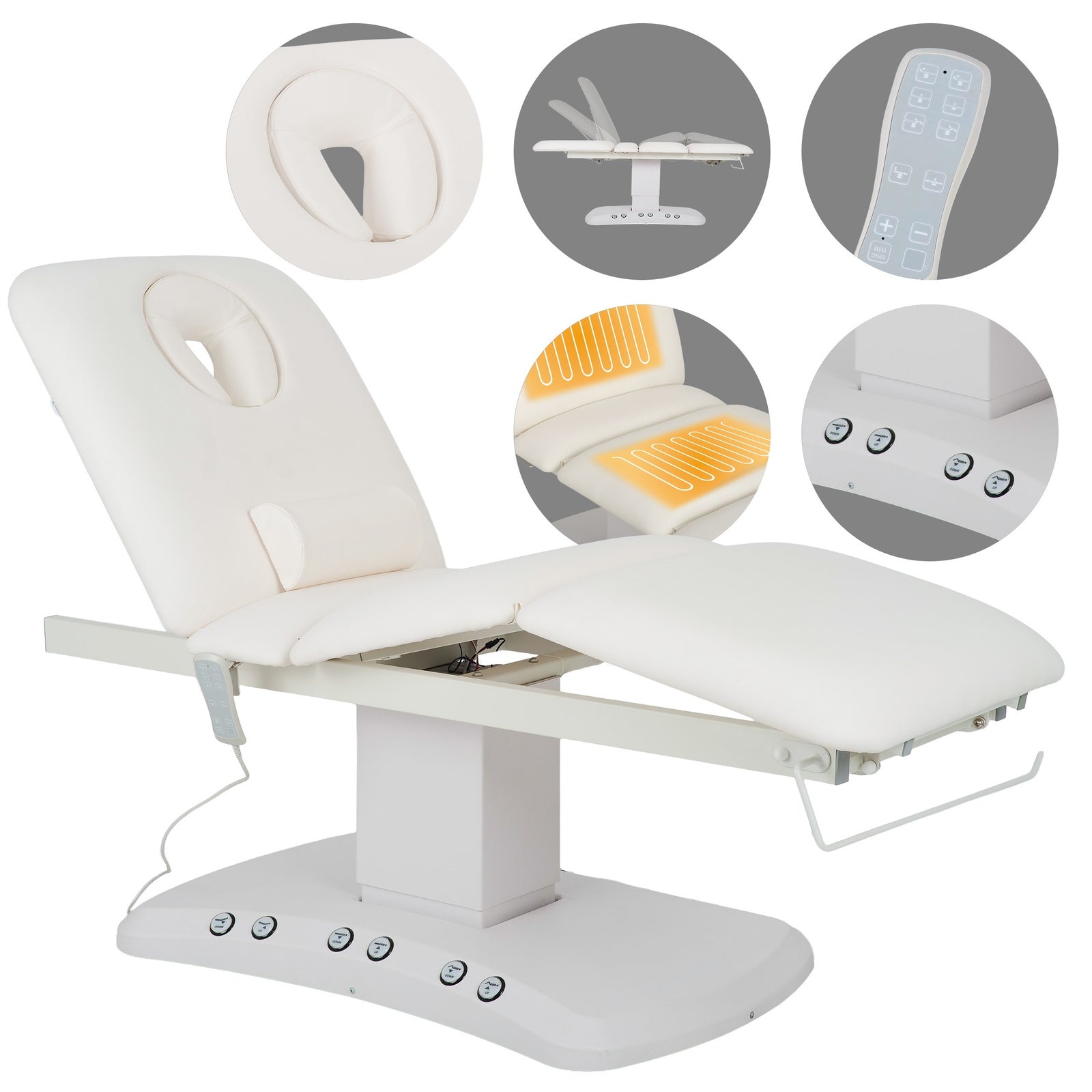 Lettino elettrico riscaldato ad altezza variabile Serenity ERGO 4 - Larghezza 68 cm - Bianco