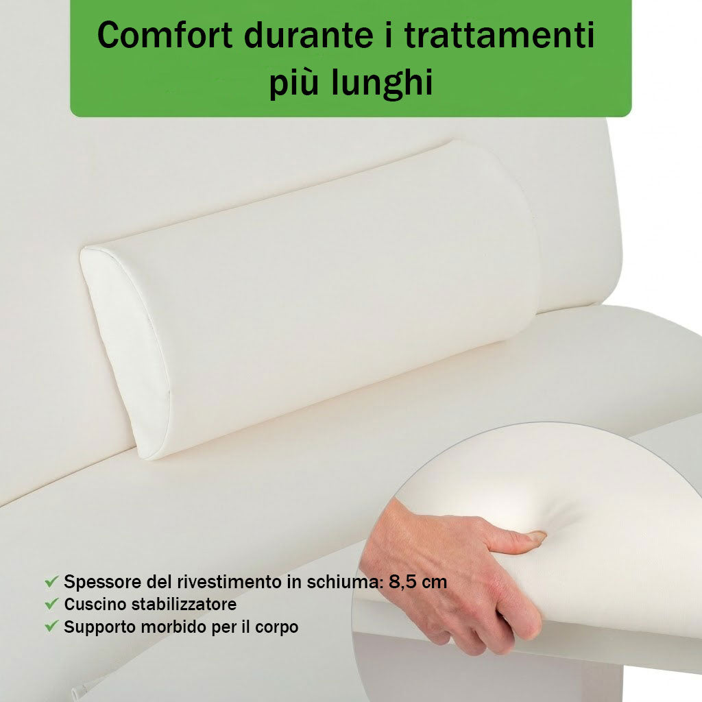 Lettino elettrico riscaldato ad altezza variabile Serenity ERGO 4 - Larghezza 68 cm - Bianco