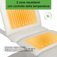 Lettino elettrico riscaldato ad altezza variabile Serenity ERGO 4 - Larghezza 68 cm - Bianco