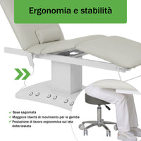 Lettino elettrico riscaldato ad altezza variabile Serenity ERGO 4 - Larghezza 68 cm - Grigio