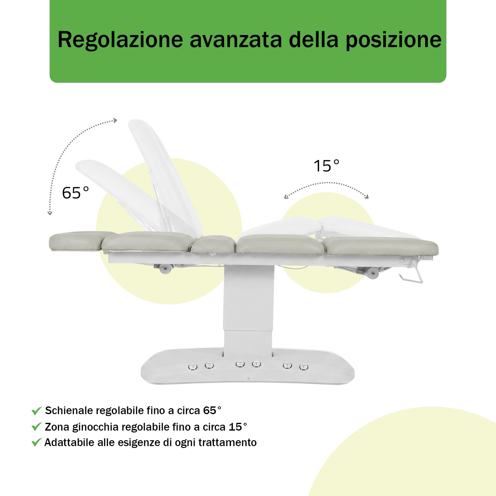 Lettino elettrico riscaldato ad altezza variabile Serenity ERGO 4 - Larghezza 68 cm - Grigio