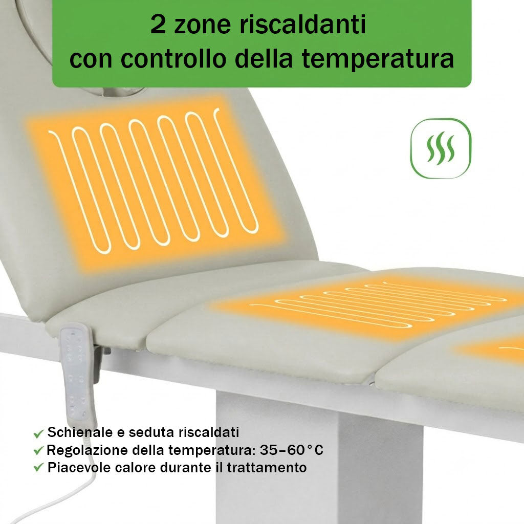 Lettino elettrico riscaldato ad altezza variabile Serenity ERGO 4 - Larghezza 68 cm - Grigio