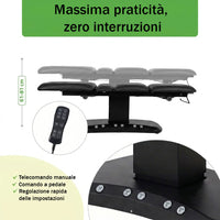 Lettino elettrico riscaldato ad altezza variabile Serenity ERGO 4 - Larghezza 68 cm - Nero