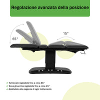 Lettino elettrico riscaldato ad altezza variabile Serenity ERGO 4 - Larghezza 68 cm - Nero