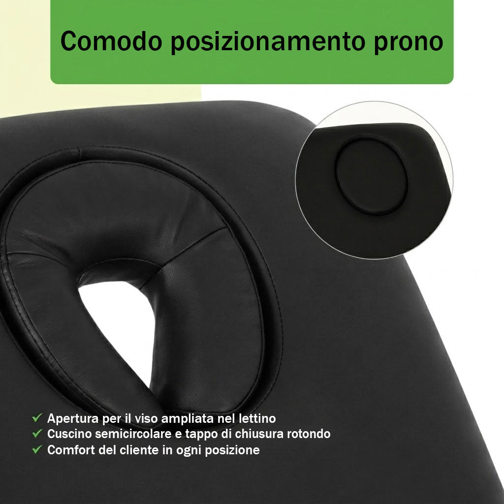 Lettino elettrico riscaldato ad altezza variabile Serenity ERGO 4 - Larghezza 68 cm - Nero