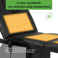 Lettino elettrico riscaldato ad altezza variabile Serenity ERGO 4 - Larghezza 68 cm - Nero