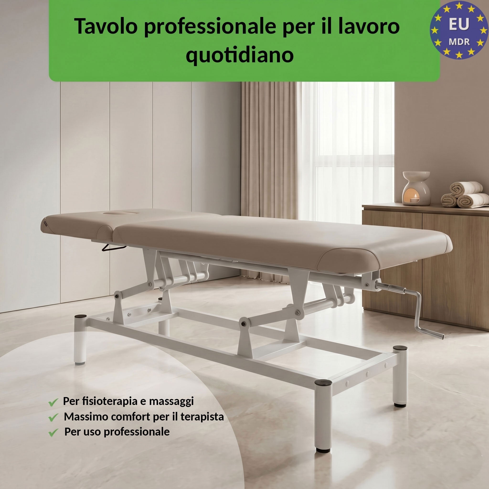 Lettino fisso ad altezza variabile VIGO 2 + Schienale regolabile - Larghezza 75 cm - Grigio Chiaro
