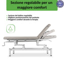 Lettino fisso ad altezza variabile VIGO 2 + Schienale regolabile - Larghezza 75 cm - Grigio Chiaro