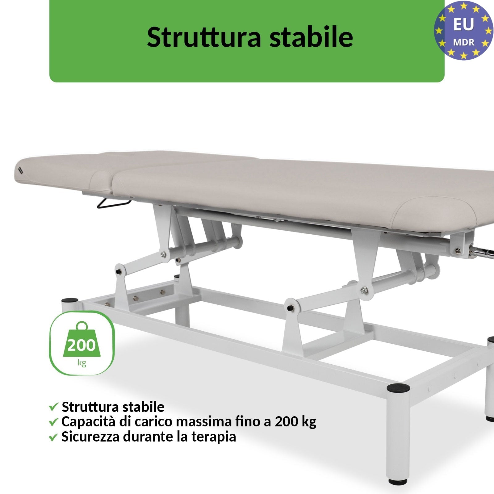 Lettino fisso ad altezza variabile VIGO 2 + Schienale regolabile - Larghezza 75 cm - Grigio Chiaro