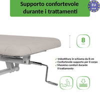 Lettino fisso ad altezza variabile VIGO 2 + Schienale regolabile - Larghezza 75 cm - Grigio Chiaro