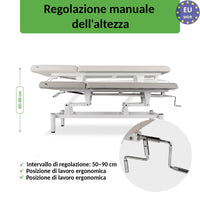 Lettino fisso ad altezza variabile VIGO 2 + Schienale regolabile - Larghezza 75 cm - Grigio Chiaro