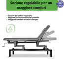 Lettino fisso ad altezza variabile VIGO 2 + schienale regolabile - Larghezza 75 cm - Grigio Scuro