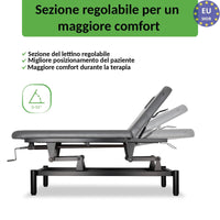 Lettino fisso ad altezza variabile VIGO 2 + schienale regolabile - Larghezza 75 cm - Grigio Scuro