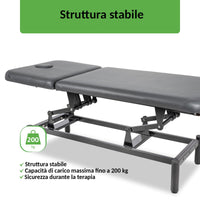Lettino fisso ad altezza variabile VIGO 2 + schienale regolabile - Larghezza 75 cm - Grigio Scuro