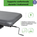 Lettino fisso ad altezza variabile VIGO 2 + schienale regolabile - Larghezza 75 cm - Grigio Scuro