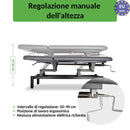 Lettino fisso ad altezza variabile VIGO 2 + schienale regolabile - Larghezza 75 cm - Grigio Scuro