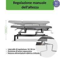 Lettino fisso ad altezza variabile VIGO 2 + schienale regolabile - Larghezza 75 cm - Grigio Scuro