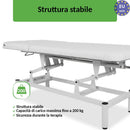 Lettino fisso ad altezza variabile VIGO 2 + schienale regolabile - Larghezza 75 cm - Bianco