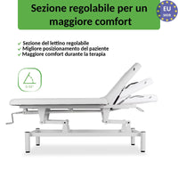 Lettino fisso ad altezza variabile VIGO 2 + schienale regolabile - Larghezza 75 cm - Bianco