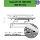 Lettino fisso ad altezza variabile VIGO 2 + schienale regolabile - Larghezza 75 cm - Bianco