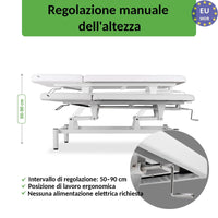 Lettino fisso ad altezza variabile VIGO 2 + schienale regolabile - Larghezza 75 cm - Bianco