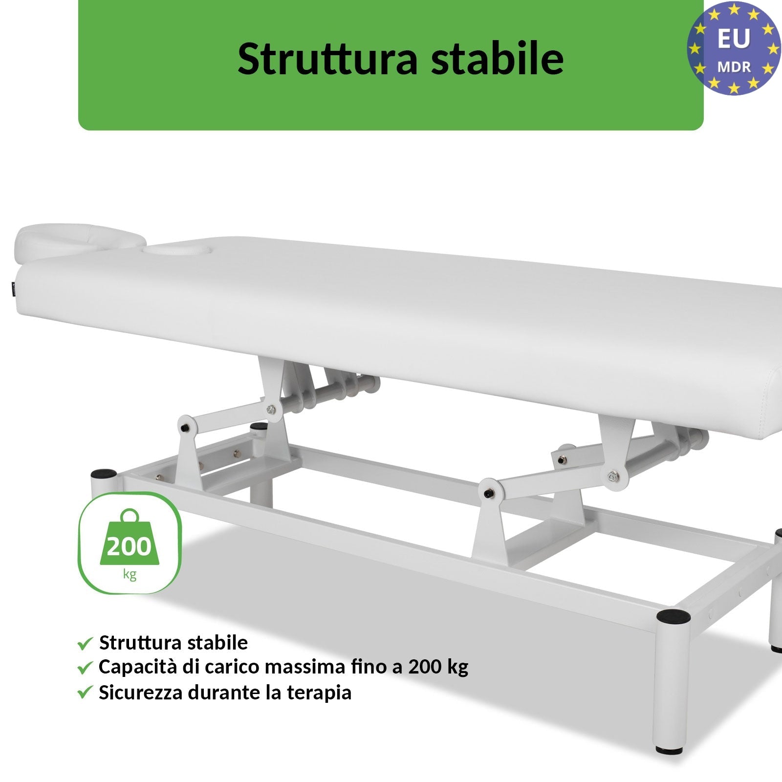 Lettino fisso ad altezza variabile VIGO 1 - Larghezza 75 cm - Bianco