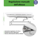 Lettino fisso ad altezza variabile VIGO 1 - Larghezza 75 cm - Bianco