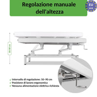 Lettino fisso ad altezza variabile VIGO 1 - Larghezza 75 cm - Bianco