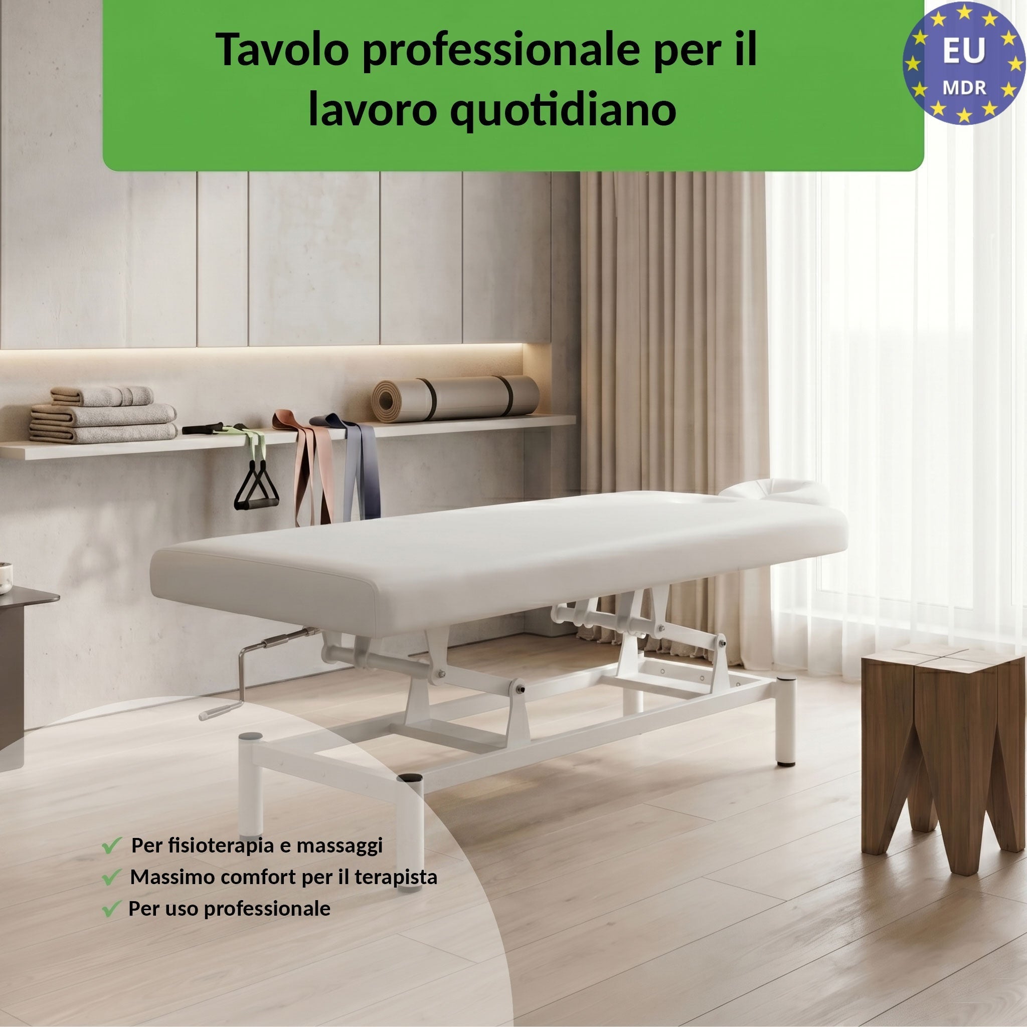 Lettino fisso ad altezza variabile VIGO 1 - Larghezza 75 cm - Bianco