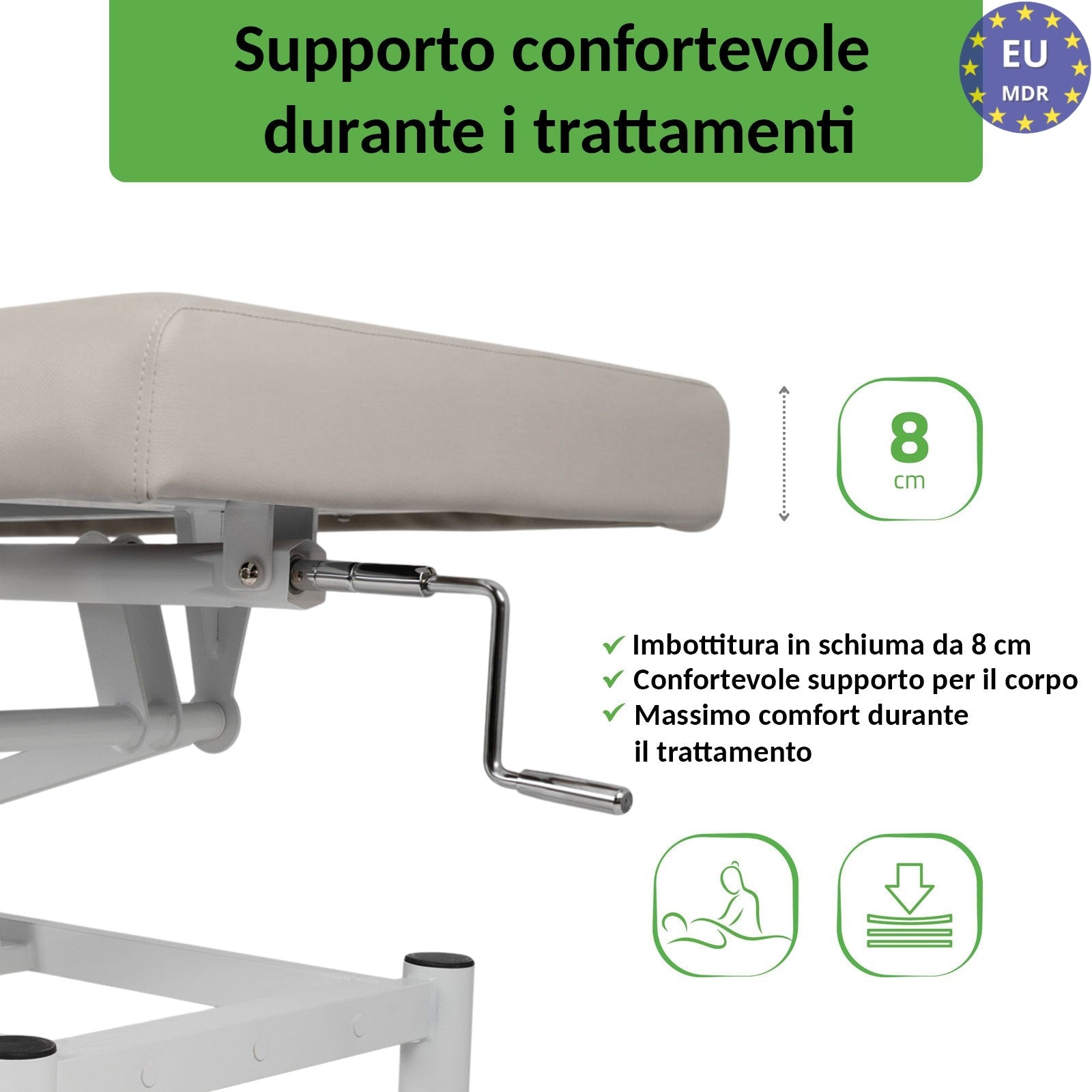 Lettino fisso ad altezza variabile VIGO 1 - Larghezza 75 cm - Grigio Chiaro