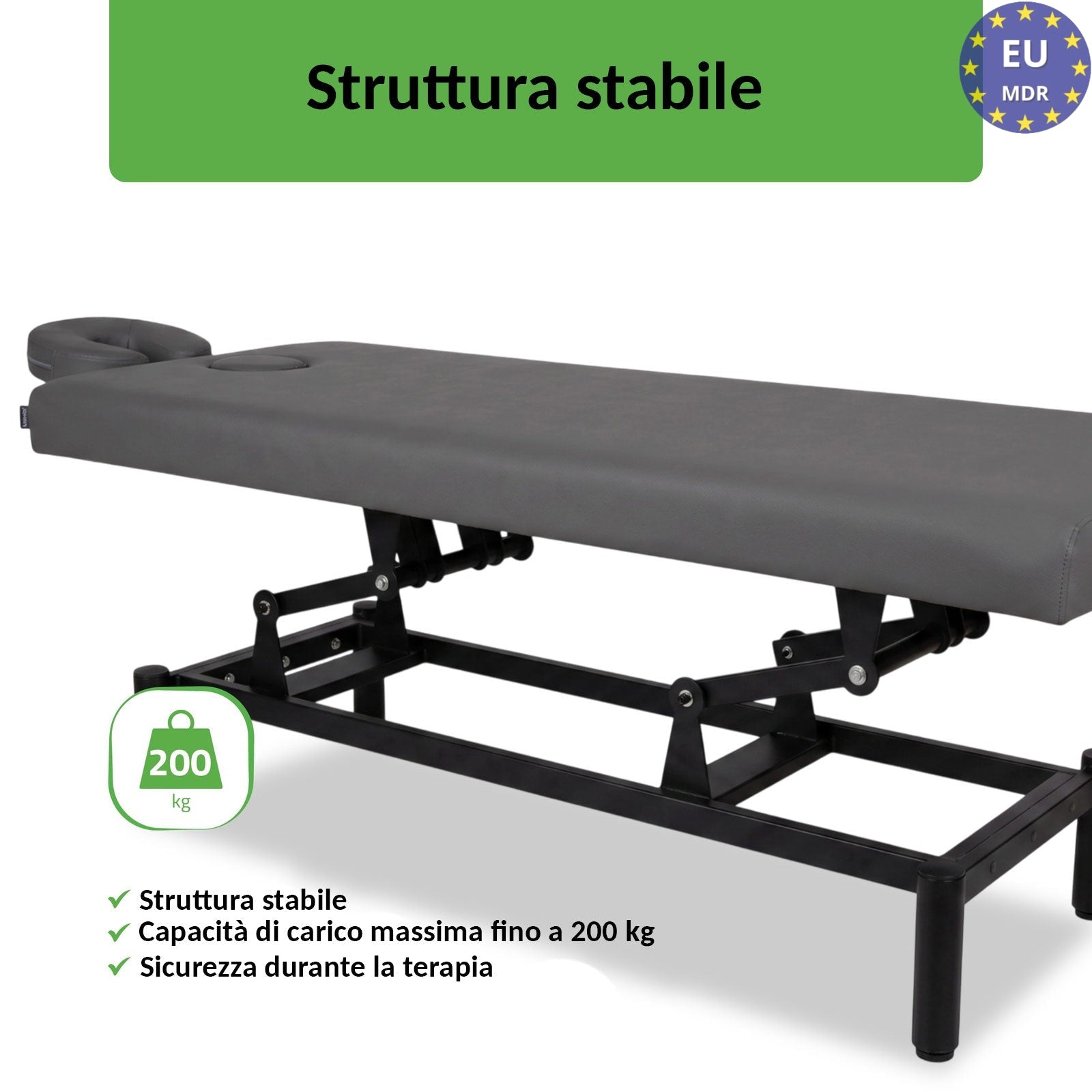 Lettino fisso ad altezza variabile VIGO 1 - Larghezza 75 cm - Grigio Scuro