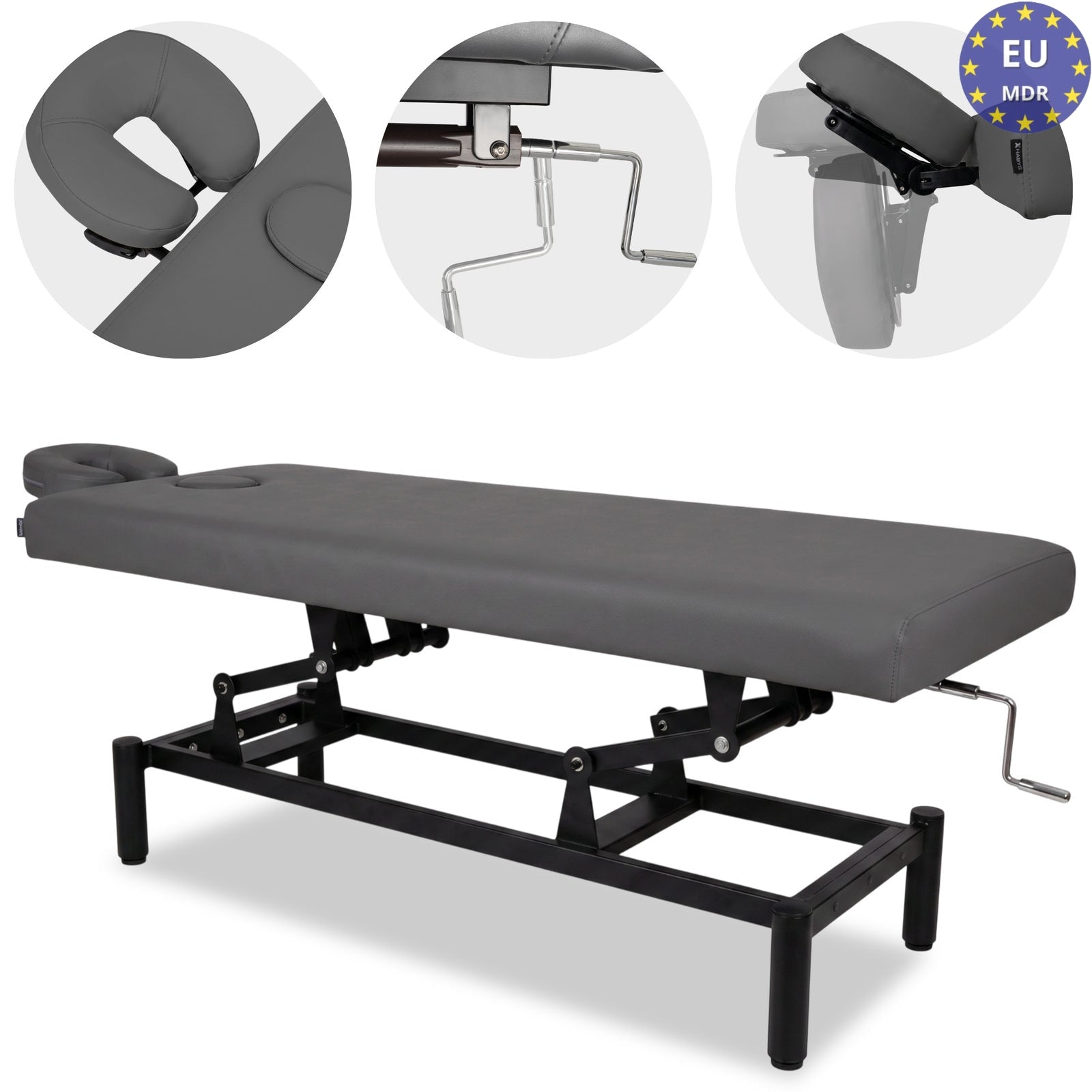 Lettino fisso ad altezza variabile VIGO 1 - Larghezza 75 cm - Grigio Scuro
