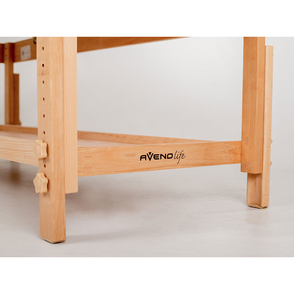 Lettino in legno ALEXA K533 con foro e piano d'appoggio - Larghezza cm 70