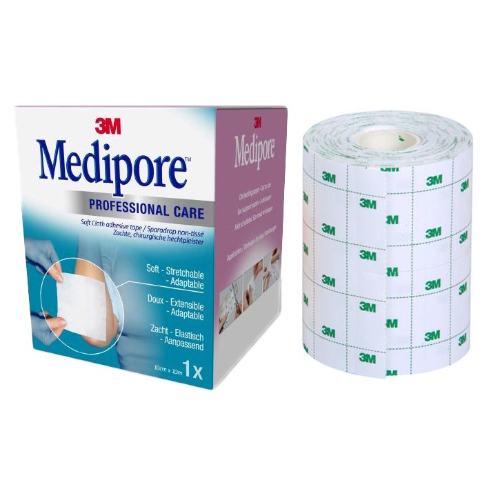 Cerotto per fissaggio in TNT microperforato 3M MEDIPORE cm 10 x 10 mt - 2991/2