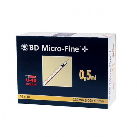 Siringa con ago BD Micro-Fine + 0,5 ml - Ago 30 G x 8 mm (conf.10 pz.)