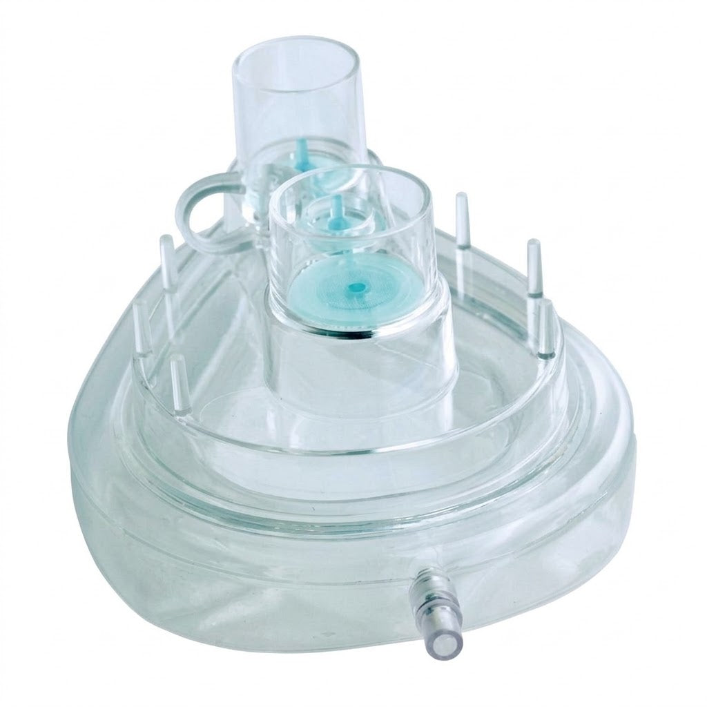 Maschera respirazione facciale monouso a doppia porta per dispositivi CPAP - Taglia S