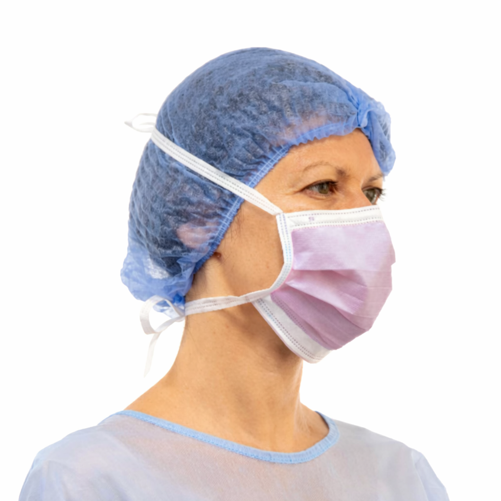 Mascherina chirurgica tipo IIR 3 strati BFE-345 - Viola c/lacci (conf. 50 pz.)