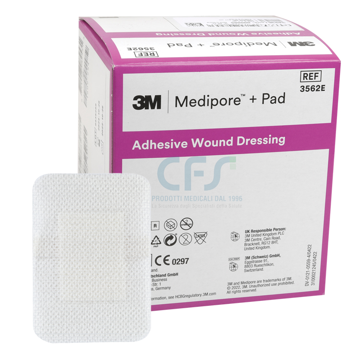 Medicazione adesiva sterile in TNT 3M MEDIPORE + PAD cm 5 × 7 (conf. 50 pz.)