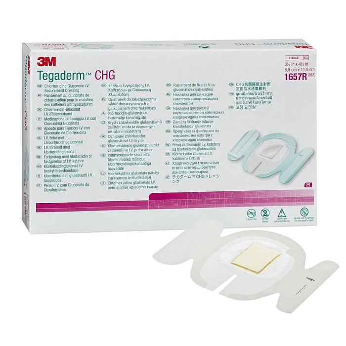 Medicazione adesiva sterile per fissaggio 3M TEGADERM CHG cm (conf. 25 pz.)