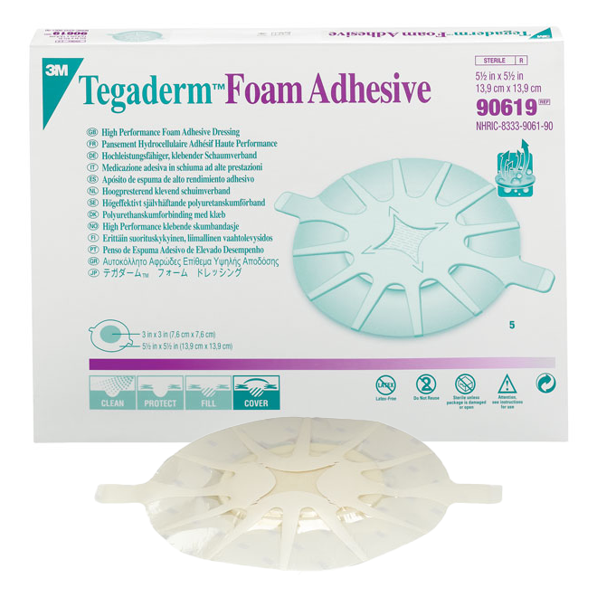 Medicazione adesiva in schiuma di poliuretano 3M TEGADERM FOAM ADHESIVE cm 14 x 14 (conf. 5 pz.)